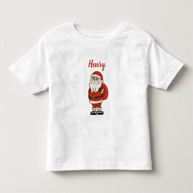 Camiseta De Bebé Personalizado Santa Claus Navidades Flip Flops (Anverso)
