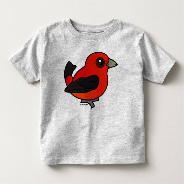 Camiseta De Bebé Personalizado Scarlet Tanager (Anverso)