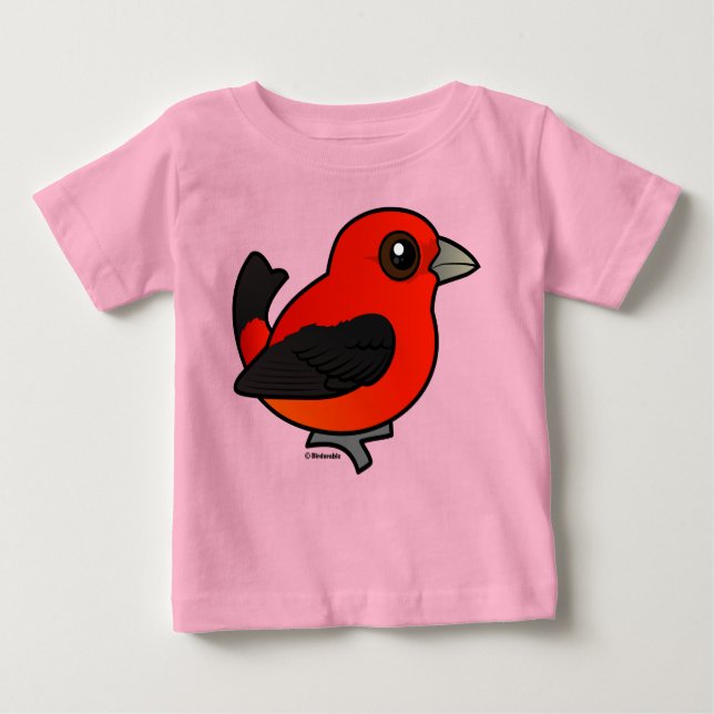 Camiseta De Bebé Personalizado Scarlet Tanager (Anverso)