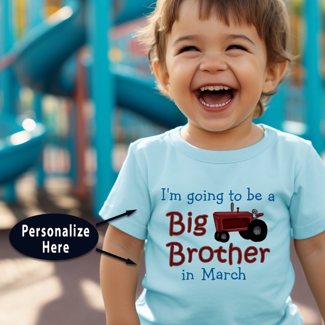 Camiseta De Bebé Personalizado Será Gran Hermano Red Tractor (Subido por el creador)