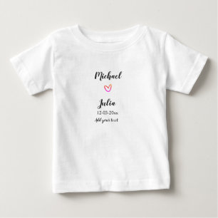 Camiseta De Bebé personalizado simple minimal añade tu nombre rojo