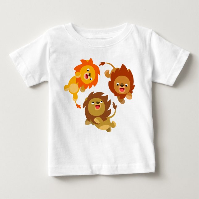 Camiseta De Bebé Personalizado sin peso, leones, camiseta bebé (Anverso)