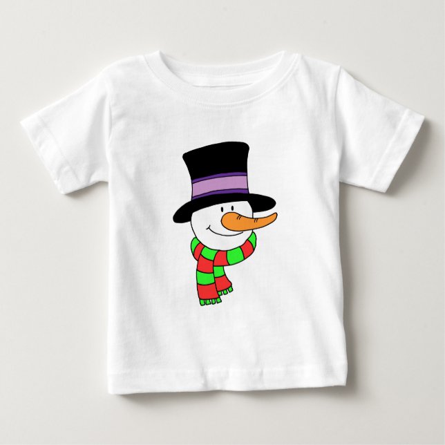 Camiseta De Bebé Personalizado Snowman (Anverso)