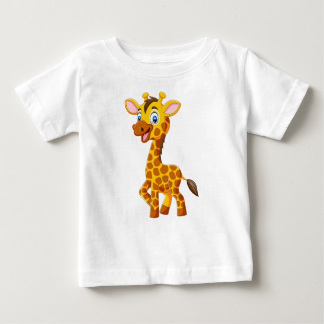 Camiseta De Bebé Personalizado sonriente de Cute Baby Giraffe (Anverso)