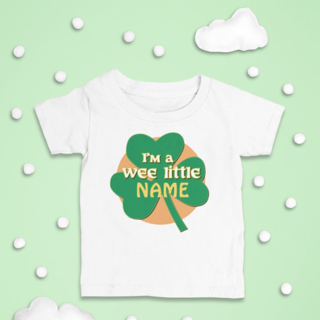 Camiseta De Bebé Personalizado Soy un irlandés de nombre pequeño (Customized baby tees for St. Patrick's Day fun! Add Irish charm to your little one's wardrobe.)