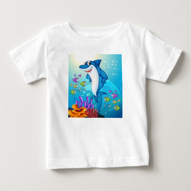Camiseta De Bebé Personalizado subacuático de peces (Anverso)