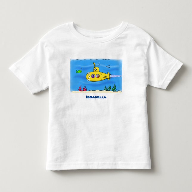 Camiseta De Bebé Personalizado submarino feliz (Anverso)