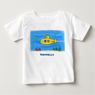 Camiseta De Bebé Personalizado submarino feliz