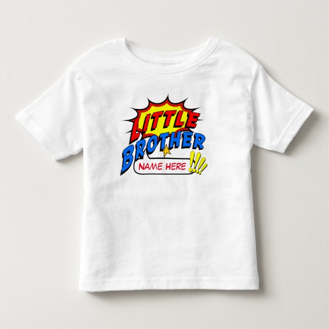 Camiseta De Bebé Personalizado superhéroe de pequeño hermano (Anverso)