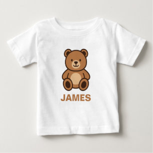 Camiseta De Bebé Personalizado Teddy Nombre del oso Diseño Regalo p