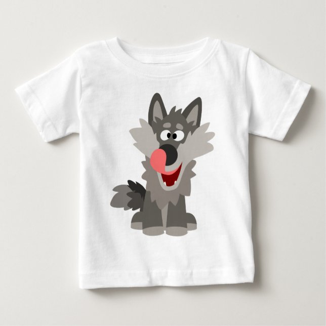 Camiseta De Bebé Personalizado tonto Wolf Baby T-Shirt (Anverso)