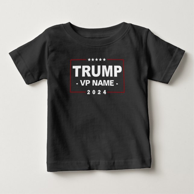 Camiseta De Bebé Personalizado Trump Vicepresidente 2024 (Anverso)