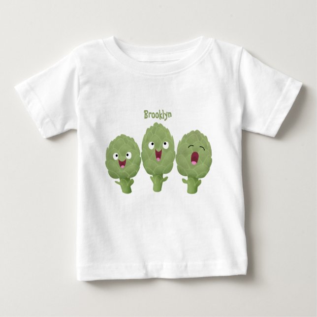 Camiseta De Bebé Personalizado vegetal de alcachofas de canto lindo (Anverso)