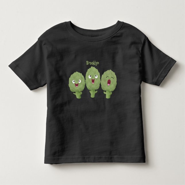 Camiseta De Bebé Personalizado vegetal de alcachofas de canto lindo (Anverso)