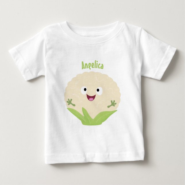 Camiseta De Bebé Personalizado vegetal de coliflor alegre y dulce (Anverso)