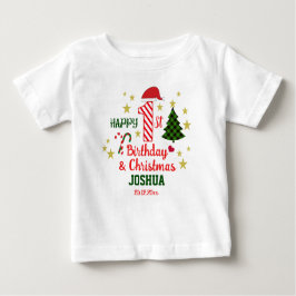 Camiseta De Bebé Personalizado White Feliz primer cumpleaños y prim