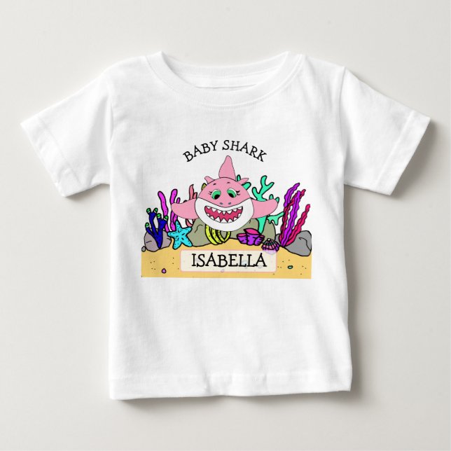 Camiseta De Bebé Personalizados Baby Shark Bebés (Anverso)