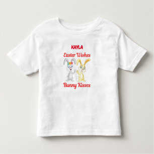 CAMISETA DE BEBÉ PERSONALIZADOS "DESEOS MÁS FÁCILES, BUNNY KISSES"