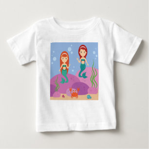 Camiseta De Bebé Personalizados sirenas nadan en el océano