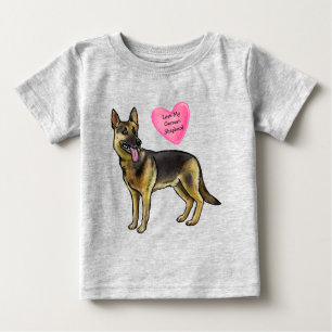 Camiseta De Bebé Personalizar Amo a mi Mascota de perro pastor alem