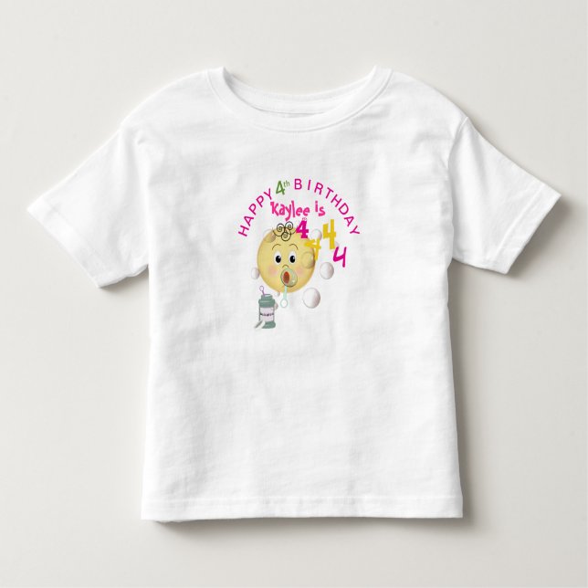 Camiseta De Bebé PERSONALIZAR burbujas pequeñas Feliz cumpleaños pa (Anverso)