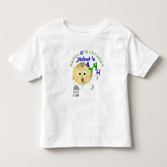 Camiseta De Bebé PERSONALIZAR burbujas pequeñas Feliz cumpleaños pa (Anverso)