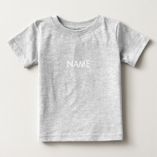 Camiseta De Bebé Personalizar con nombre, letras blancas minimalist (Anverso)