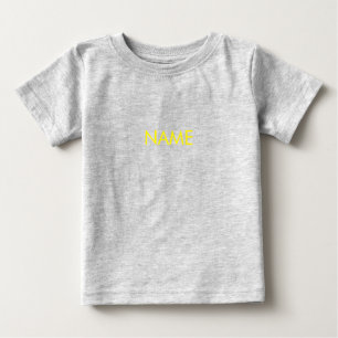 Camiseta De Bebé Personalizar con nombre, texto letra amarilla mini