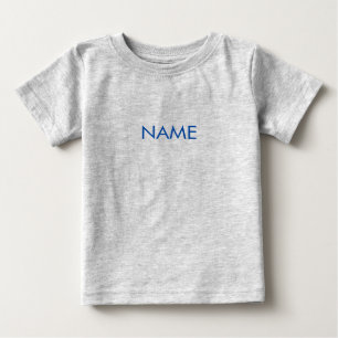 Camiseta De Bebé Personalizar con nombre, texto letras azules minim