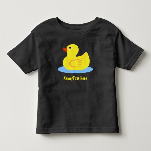 Camiseta De Bebé Personalizar de goma amarillo lindo del nombre del (Anverso)