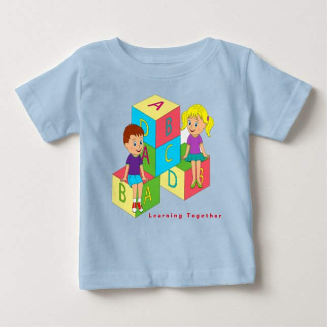 Camiseta De Bebé Personalizar el aprendizaje en conjunto en el bloq (Anverso)
