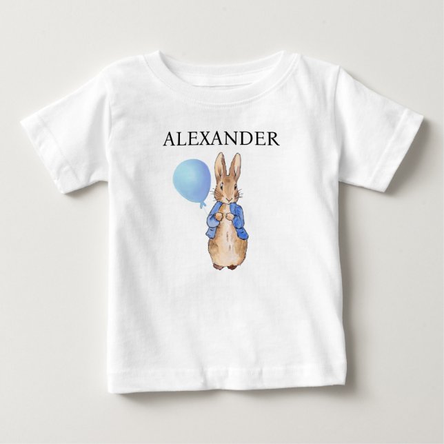 Camiseta De Bebé Personalizar el nombre del niño Peter el conejo (Anverso)