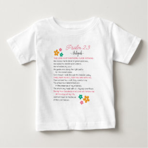 Camiseta De Bebé Personalizar Flores De Escritura Biblia De Salmo 2