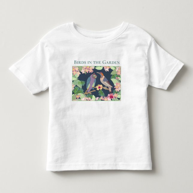 Camiseta De Bebé Personalizar las aves de las flores tropicales en  (Anverso)