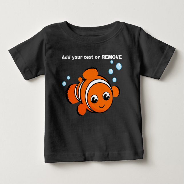 Camiseta De Bebé Personalizar, naranja de payaso lindo, diseño pers (Anverso)