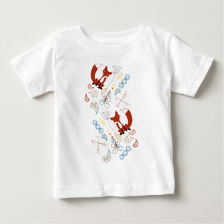 Camiseta De Bebé Personalizar Patrón de zorro moderno del bosque