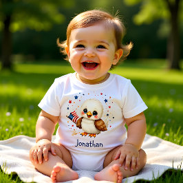 Camiseta De Bebé Personalized Adorable Eagle Patriotic Baby 