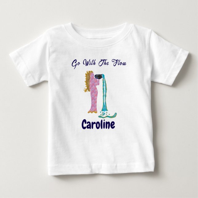 Camiseta De Bebé Personalized Aquarius Zodiac Impressionist Toddler (Anverso)