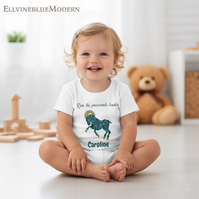 Camiseta De Bebé Personalized Aries Zodiac Impressionist Toddler  (Subido por el creador)