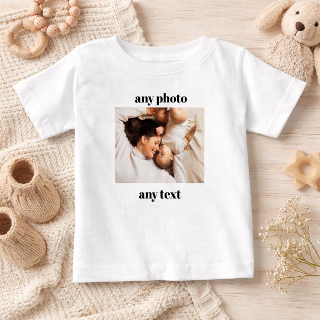 Camiseta De Bebé Personalized Baby Shirt Custom Photo & Text Gift (Subido por el creador)