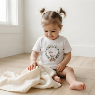 Camiseta De Bebé Personalized baby t-shirt with teddy bear