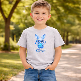 Camiseta De Bebé Personalized Blue Bunny Toddler Boy