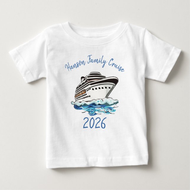 Camiseta De Bebé Personalized Cruise Ship (Anverso)