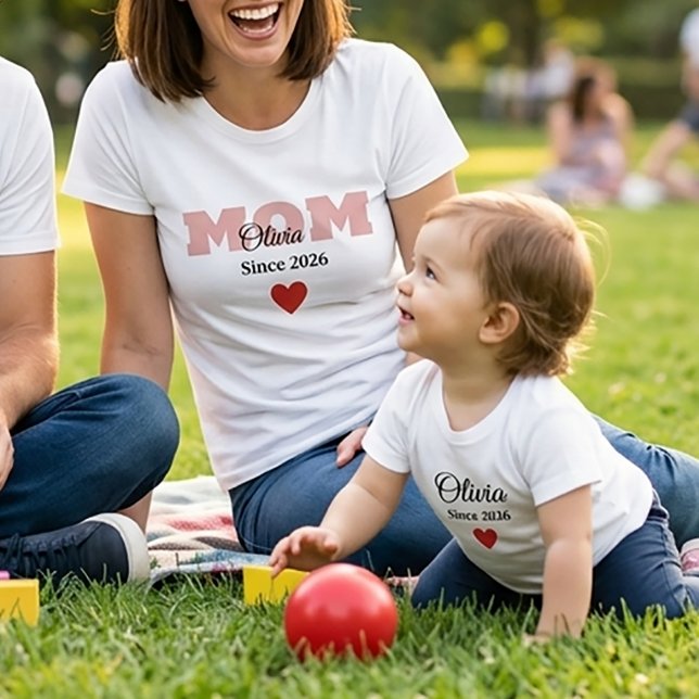 Camiseta De Bebé Personalized Family Matching ,mom Dad Baby T-shirt (Subido por el creador)