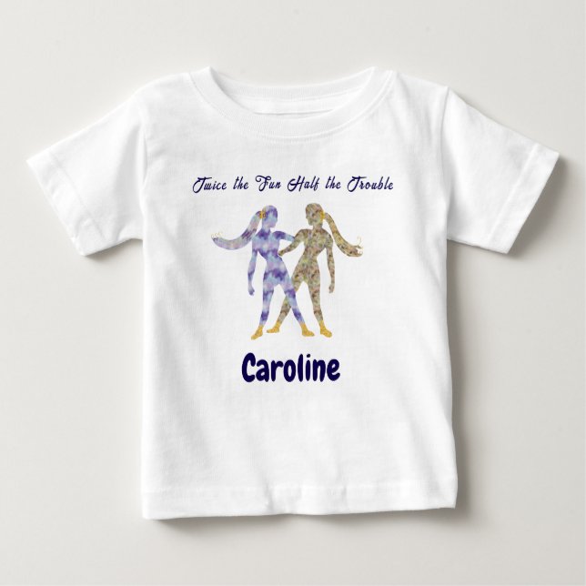 Camiseta De Bebé Personalized Gemini Zodiac Impressionist Toddler  (Anverso)