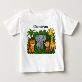 Camiseta De Bebé Personalized Jungle Animal Design 