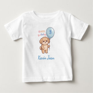 Camiseta De Bebé Personalized Kids Birthday T-Shirt, Custom Name