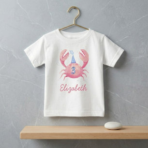 Camiseta De Bebé Personalized Kids Birthday T-Shirt, Custom Name 