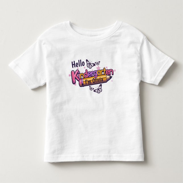 Camiseta De Bebé Personalized Kindergarten Graphic T-Shirt (Anverso)