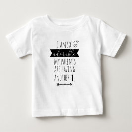 Camiseta De Bebé Personalized pregnancy reveal second child